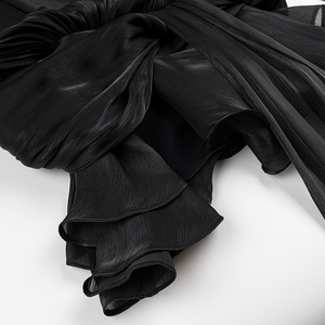 Bộ đồ nữ thu đông KAR&OT ZA 2025 kiểu dáng thanh lịch, thiết kế xếp ly, phối nơ, tay dài, quần short, mã 2453 - Product Image 6