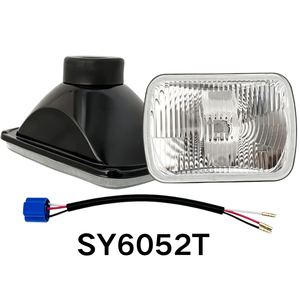 Nouveau phare de remplacement H4 homologué DOT, 6x7 pouces, anti-jaunissement, halogène scellé carré pour Comanche MJ et fourgonnette E-Series - Product Image 1