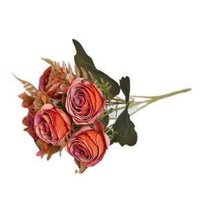 Roses artificielles Lichao en soie avec bords grillés pour décorations de mariage et de maison - Product Image 5