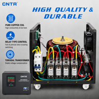 Régulateur de tension automatique monophasé de type relais CNTR DVR-5000VA 4000W avec bypass et détection de traversée du zéro (AVR) pour climatiseur