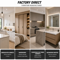 Meuble bas moderne en contreplaqué de bouleau UV, design sans cadre avec pied de meuble et étagère réglable, RTA pour cuisine, salle de bain, appartement