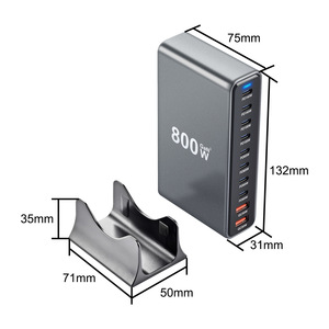 Cargador Rápido USB C de 800W, Estación de Carga USB de 10 Puertos, <span class=keywords><strong>GaN</strong></span> <span class=keywords><strong>Pro</strong></span> 140W PD100W, Puerto PPS para Múltiples Dispositivos de Escritorio - Product Image 6