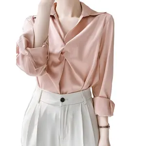 Satin Shirt weibliche profession elle Pendler OL Interview Shirt Design fühlen sich leicht gekocht Wind Top