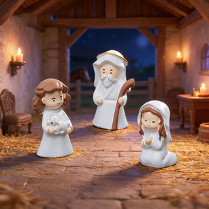 Miniatures écologiques de Noël, figurines en résine représentant la naissance de Jésus, artisanat pour décorations de Noël sur le thème de la croix - Product Image 3