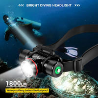 Lampe frontale professionnelle pour plongée sous-marine, étanche IP68, LED L2, 1000 lumens, rechargeable, lampe torche pour plongeur
