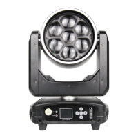 Mini projecteur LED 7x40W Bee Eye Ring à tête mobile avec zoom et effet wash