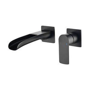 Rubinetto per acqua calda e fredda rifinita in oro spazzolato montato a parete 2 fori in ottone miscelatore per rubinetto da bagno - Product Image 3