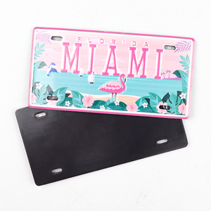 Venta al por mayor personalizado impreso aluminio metal Miami ciudad nombre coche matrícula recuerdo nevera imán - Product Image 1