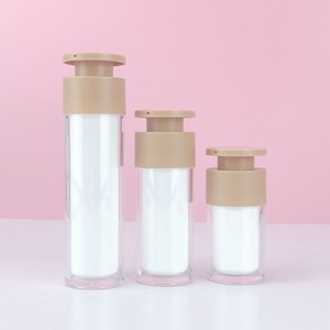 Cream Airless <b>Bottle</b> <b>Empty</b> Refillable 15ml 30ml 50ml <b>Plastic</b> Cream Airless <b>Bottle</b> Airless Pump <b>Bottle</b> with Left Right Lock - Product Image 1