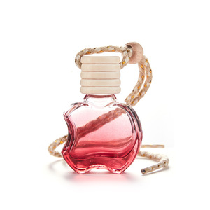 10ML Custom Apple Shape Transparent Purple Colored Empty <b>Mini</b> Hanging Car <b>Perfume</b> Glass Bottle - Product Image 2