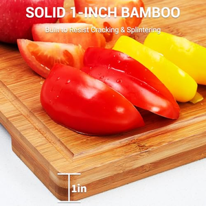 Tabla de Cortar Extra Grande y Gruesa de Bambú Carbonizado, Reversible, No Tóxica, para Barbacoa, Frutas y Verduras - Product Image 5
