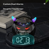 Altavoz Inteligente G9 Little Devil para V5.0 con Reloj Despertador, Sistema de Sonido con IA, Control por Voz, Funciona con Batería, Regalo para Escritorio