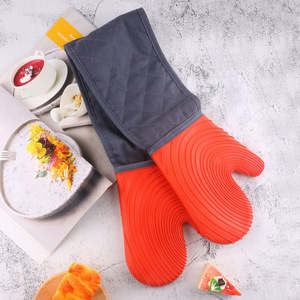 Extra Long Double Sided Silicone Oven Mitts Heat Resistant Baking Oven Gloves Silicone Insulated Hand Gloves for Baking Cooking - Product Image 3
