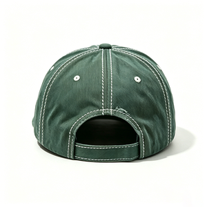 Customizable Distressed Green ACE Dad Hat 6-Panel Unisex Canvas <b>Velcro</b> <b>Strap</b> Closure Embroidery Cap for Streetwear All Seasons - Product Image 5