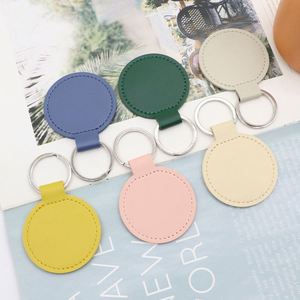 Promotion Accessories Ladies Gift <b>Circle</b> Leather Key <b>Rings</b> With Logo Custom - Product Image 4