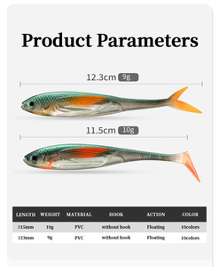 Leurres <span class=keywords><strong>de</strong></span> <span class=keywords><strong>pêche</strong></span> artificiels <span class=keywords><strong>en</strong></span> eau salée 115mm 123mm <span class=keywords><strong>leurre</strong></span> souple <span class=keywords><strong>en</strong></span> PVC flottant 10 couleurs queue <span class=keywords><strong>de</strong></span> pagaie queue fourchue <span class=keywords><strong>leurre</strong></span> souple pour bar <span class=keywords><strong>de</strong></span> <span class=keywords><strong>mer</strong></span> - Product Image 5