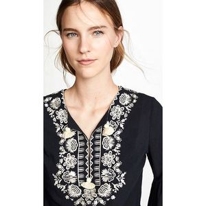 Damen <span class=keywords><strong>Plus</strong></span> <span class=keywords><strong>Size</strong></span> Casual <span class=keywords><strong>Black</strong></span> Bluse Tops V-Ausschnitt 3/4 Ärmel Vintage bestickt Solid Pattern für die Herbstsaison - Product Image 5