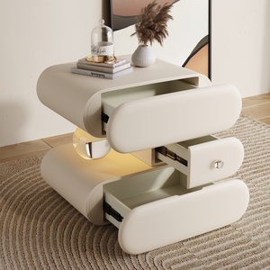 Comodino Moderno Sospeso in Legno Massello con Illuminazione a Sensore di Movimento, Ispirato al Lusso, per Camera da Letto - Nessun Montaggio Richiesto - Product Image 3