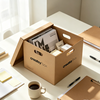 Caja de Cartón Estándar Económica para Almacenamiento de Archivos con Tapas