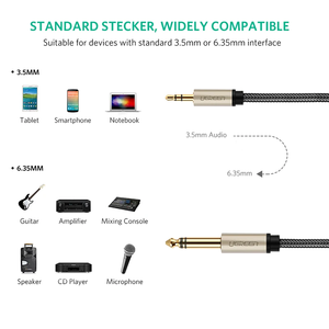 <span class=keywords><strong>Cable</strong></span> Adaptador Ugreen de 3.5mm a 6.35mm Estéreo (1/8 a 1/4) para Guitarra, con Carcasa de Aleación de Zinc y Trenzado de Nailon - Product Image 5