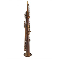 Bb Hand Hammered Soprano Saxophone Vintage Nickel Finish Built in Neck With G Key Professional Woodwind For Jazz Performance