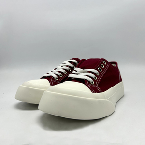 Baskets basses en toile rouge bordeaux à plateforme épaisse et lacets, chaussures décontractées pour femme, idéales pour le quotidien et la ville - Product Image 4