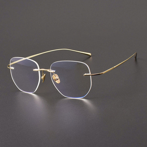 XW1816 高級ダイヤモンドフェイスシェイプチタンフレームレス老眼鏡 おしゃれなスクエアフレームメガネ 男女兼用 - Product Image 3