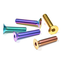 Baut Motor Titanium Berkualitas Tinggi M3 M4 M5 M6 M10 Kepala Datar Soket Sekrup Titanium Dengan Washer