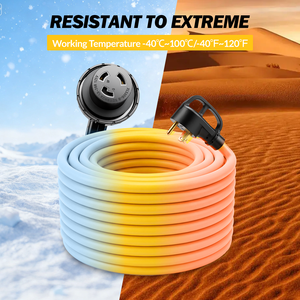 Câble d'extension RV de 300 pouces, <span class=keywords><strong>30</strong></span> <span class=keywords><strong>ampères</strong></span>, NEMA TT-30P vers L5-30R, 10 AWG, 3 fils, 125 V, 3750 W, câble d'alimentation RV robuste <span class=keywords><strong>pour</strong></span> caravane - Product Image 4