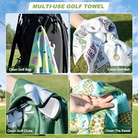 Serviette de golf personnalisée en microfibre avec clip magnétique puissant, séchage rapide, super absorbante, tissage gaufré, impression numérique, emballage inclus