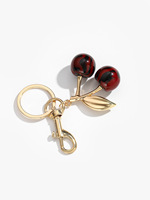 Porte-clés cerise rouge tendance, pendentif cerises fruit d'été, pour femmes et hommes, bijou mignon, accessoire de sac, cadeau