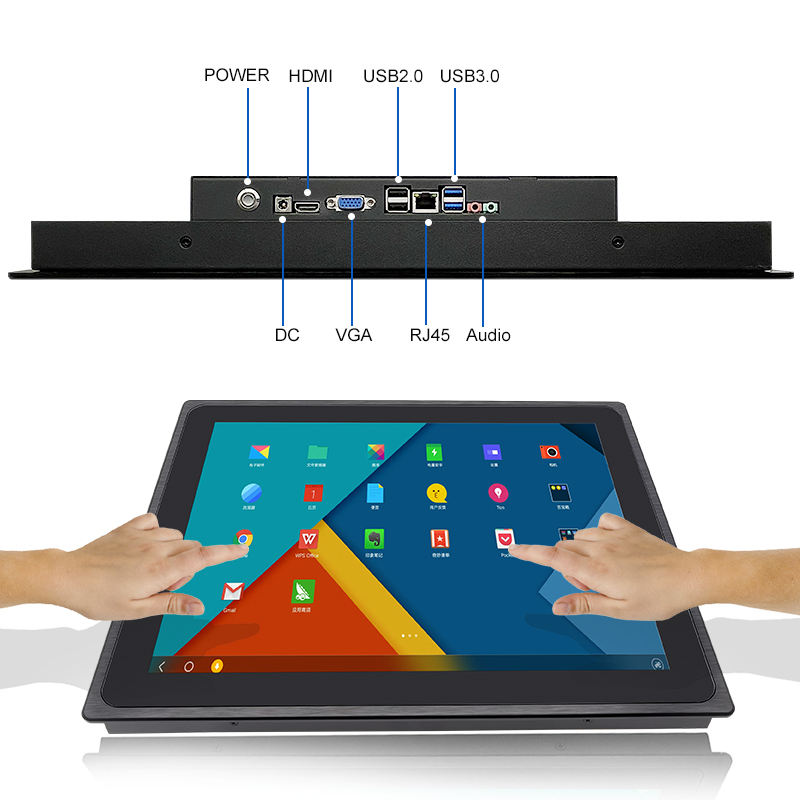 17 Inch X86 Waterproof Fanless Industrial AMD Generation 4 I5 True Flat Touch Screen All in One Panel Industrial Tablet Pc