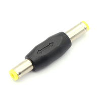 Adaptateur de conversion de courant continu, double connecteur mâle-mâle 5,5x2,1 mm, jaune