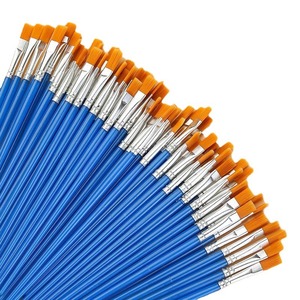 Pennello piatto e tondo Giorgione con manico singolo blu, setole in nylon giallo, ghiera in alluminio e impugnatura in plastica <span class=keywords><strong>per</strong></span> <span class=keywords><strong>pittura</strong></span> - Product Image 4