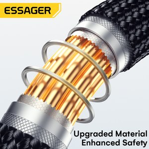 ESSAGER Pd 100W Max telefono cellulare tipo <span class=keywords><strong>C</strong></span> a <span class=keywords><strong>C</strong></span> <span class=keywords><strong>3</strong></span> in 1 cavo di ricarica dati <span class=keywords><strong>3</strong></span> in 1 cavo di ricarica Usb con caricatore orologio - Product Image 4