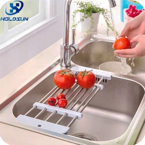 Escurridor de <span class=keywords><strong>Cocina</strong></span> Extensible Multifuncional Personalizado, de Acero Inoxidable, Antipolvo, para Fregadero, para Secar Verduras, Frutas y Platos - Product Image 4