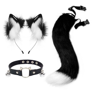 Ensemble <span class=keywords><strong>de</strong></span> trois pièces pour fille, costume d'Halloween, oreilles <span class=keywords><strong>de</strong></span> chat, queue <span class=keywords><strong>de</strong></span> chat en peluche, masque, gants, allure esthétique, comme cadeau <span class=keywords><strong>de</strong></span> chambre à coucher - Product Image 6