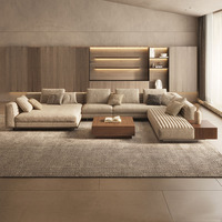 Canapé d'angle minimaliste de style italien, design de luxe léger pour villa, canapé en tissu pour salon, meubles de salon