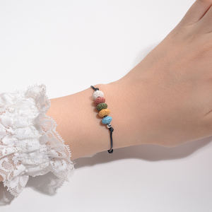 <span class=keywords><strong>Bracelet</strong></span> de perles en <span class=keywords><strong>pierre</strong></span> naturelle, en lave, pour diffuseur de parfum, <span class=keywords><strong>huile</strong></span> <span class=keywords><strong>essentielle</strong></span>, couleur mixte, réglable, bijou <span class=keywords><strong>volcanique</strong></span>, vente en gros - Product Image 6