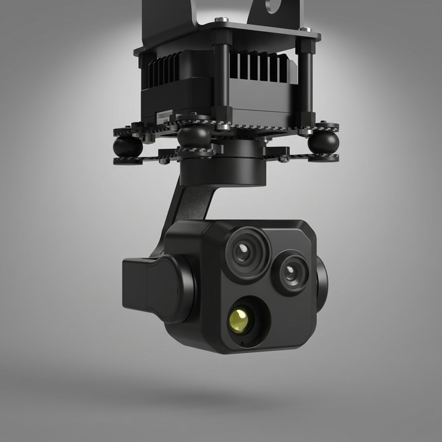 TZ130TB 3 Axis Stabilized EO/IR Turret Camera Triple Sensor 30x Zoom 3KM Laser Distance Meter UAV Gimbal Camera for Aircraft