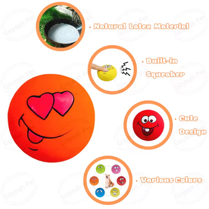 Nokta gülen yüz ifadesi ses lateks oyuncak eziyet dayanıklı karikatür Golden Retriever köpek özel Pet oyuncak toptan - Product Image 4