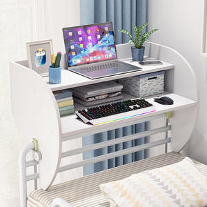 Cross-Disciplinary University Student Dormitory <b>Bed</b> with Floating Desk <b>Bunk</b> <b>Bed</b> Study Desk Lazy Writing Desk with Storage Table - Product Image 3