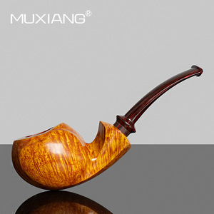 Muxiang Handmade Wooden Smoking Pipe Bent Type Tobacco Pipe For Men Personal Gift - Product Image 2
