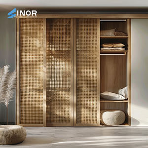Armoire autoportante en bois massif de style industriel avec accents métalliques, étanche, pour la maison urbaine - Product Image 4