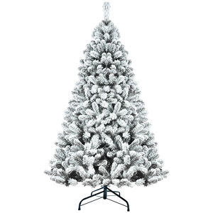 Flocked Artificial Christmas Tree Holiday <b>Xmas</b> White Tree for Home Party Indoor <b>Outdoor</b> <b>Decoration</b> Full Christmas Tree - Product Image 1