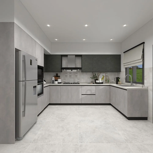 Ace Popular Modern Style <strong>Grey</strong> Kitchen Cabinet <strong>Cupboard</strong> With Island - Product Image 6