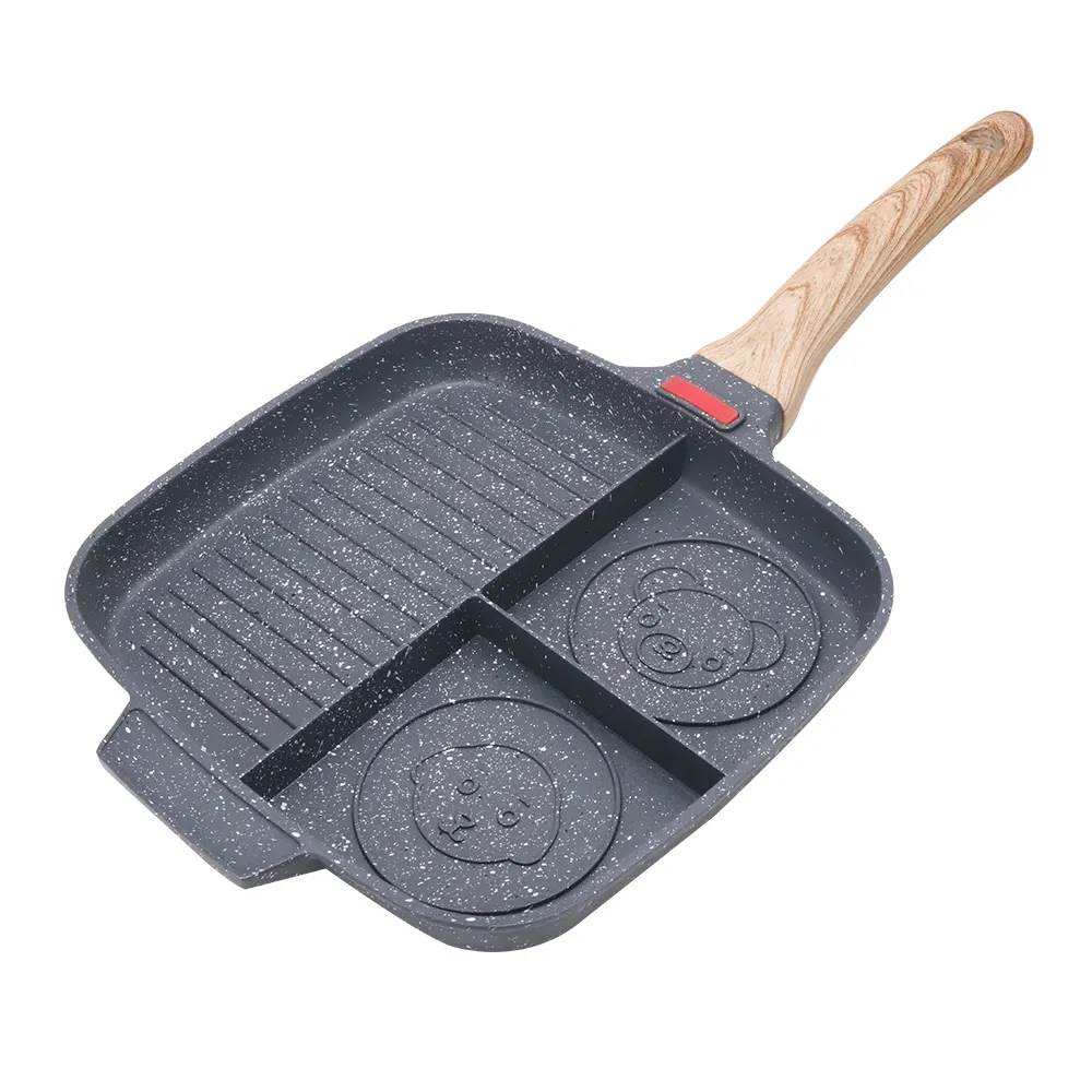 מסעדה ארוחת בוקר בישול רב סעיף תא Nonstick לחלק ביצת גריל 3 ב 1 מחבת