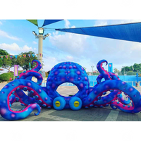 Décorations de scène d'extérieur Grande pieuvre gonflable Cabine de DJ Scène de musique gonflable pour festivals de musique Publicité