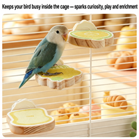 Yee Perchoir-plateforme pour perroquet, jouet de repose et de ponçage des griffes pour conure, agapornis, calopsitte, perruche, décoration de cage, bois naturel durable