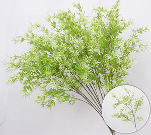 Vente en gros de plantes vertes artificielles Feuilles vertes pour décoration de mariage en forêt Arrangement floral de fond - Product Image 3